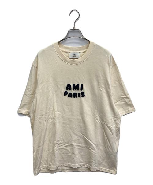 ami（アミ）ami (アミ) オーガニックコットンジャージー Tシャツ ベージュ サイズ:Lの古着・服飾アイテム