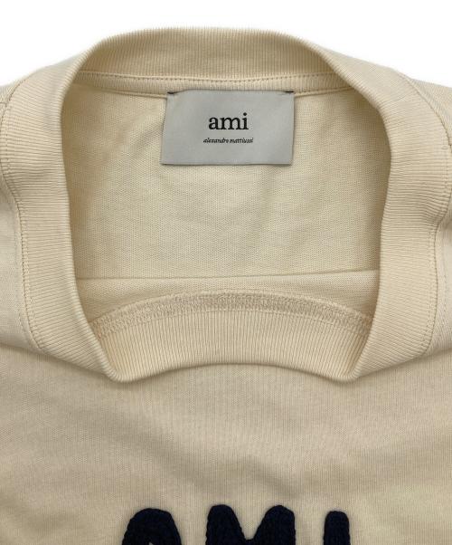 ami（アミ）ami (アミ) オーガニックコットンジャージー Tシャツ ベージュ サイズ:Lの古着・服飾アイテム