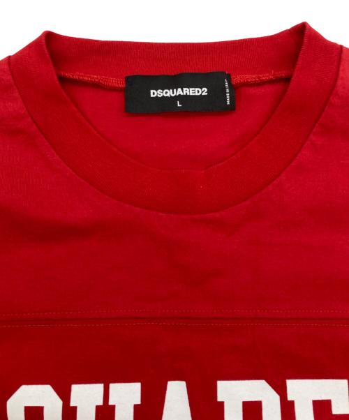 DSQUARED2（ディースクエアード）DSQUARED2 (ディースクエアード) プリントカットソー レッド サイズ:Lの古着・服飾アイテム