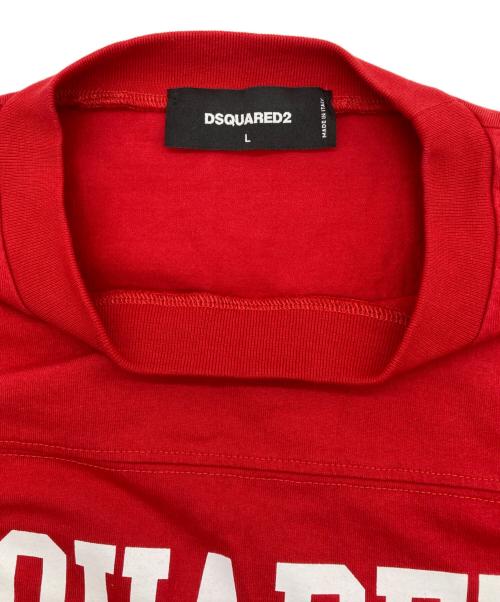 DSQUARED2（ディースクエアード）DSQUARED2 (ディースクエアード) プリントカットソー レッド サイズ:Lの古着・服飾アイテム