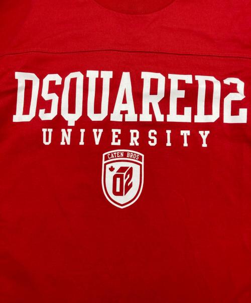 DSQUARED2（ディースクエアード）DSQUARED2 (ディースクエアード) プリントカットソー レッド サイズ:Lの古着・服飾アイテム