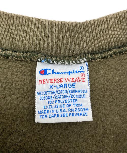 Champion REVERSE WEAVE（チャンピオン リバース ウィーブ）Champion REVERSE WEAVE (チャンピオン リバース ウィーブ) Reverse Weave Sweatshirt オリーブ サイズ:XLの古着・服飾アイテム