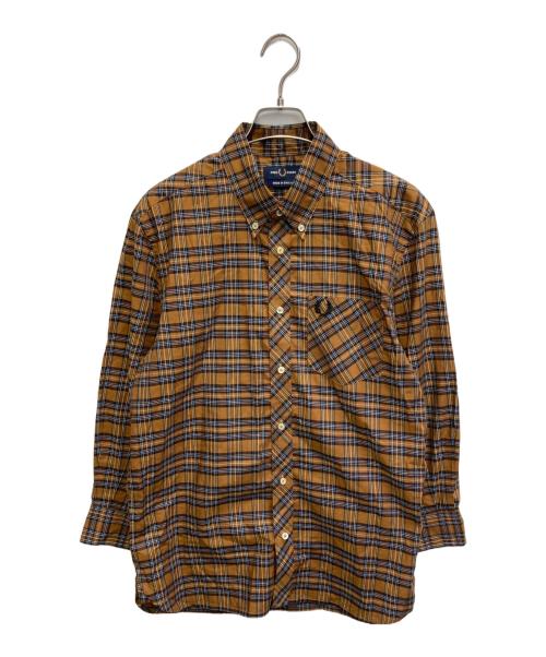 FRED PERRY（フレッドペリー）FRED PERRY (フレッドペリー) ボタンダウンチェックシャツ ブラウン サイズ:Sの古着・服飾アイテム