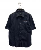 BURBERRY BLACK LABELバーバリーブラックレーベル）の古着「ロゴ半袖シャツ」｜ブラック