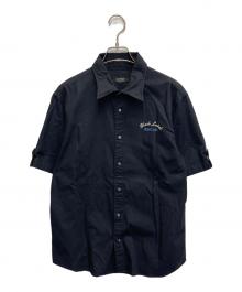 BURBERRY BLACK LABEL（バーバリーブラックレーベル）の古着「ロゴ半袖シャツ」｜ブラック