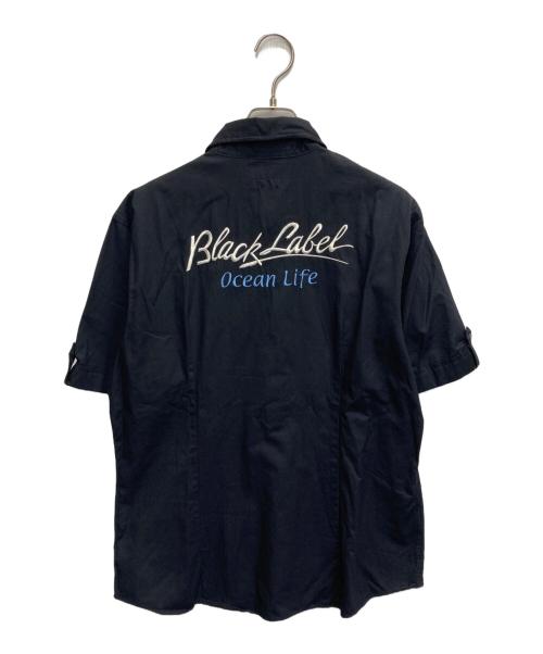 BURBERRY BLACK LABEL（バーバリーブラックレーベル）BURBERRY BLACK LABEL (バーバリーブラックレーベル) ロゴ半袖シャツ ブラック サイズ:Sの古着・服飾アイテム