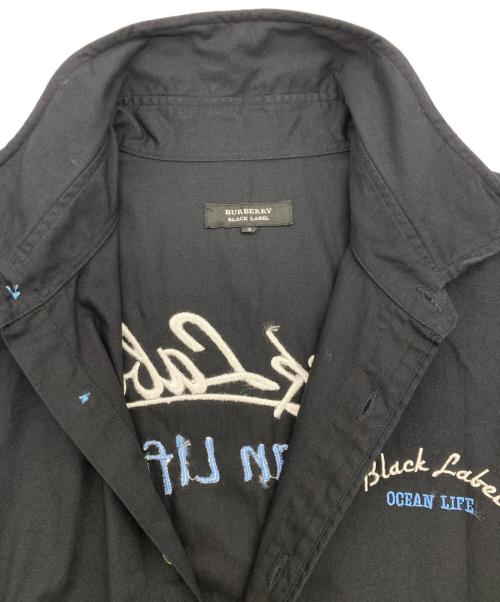 BURBERRY BLACK LABEL（バーバリーブラックレーベル）BURBERRY BLACK LABEL (バーバリーブラックレーベル) ロゴ半袖シャツ ブラック サイズ:Sの古着・服飾アイテム