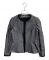 theory luxe（セオリーリュクス）の古着「ノーカラーツイードジャケット」｜ネイビー