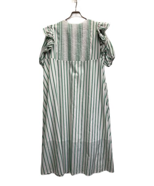 rosy monster（ロージーモンスター）rosy monster (ロージーモンスター) ストライプワンピース ホワイト×グリーン サイズ:FREEの古着・服飾アイテム