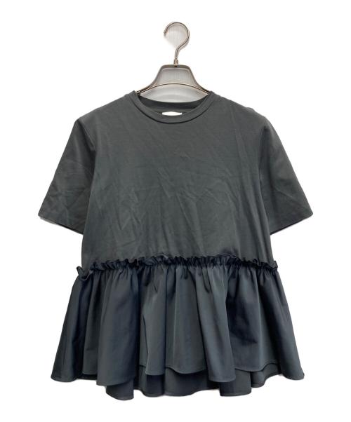 BALLSEY（ボールジィ）BALLSEY (ボールジィ) ジャージコンビ ペプラムプルオーバー グレー サイズ:36の古着・服飾アイテム