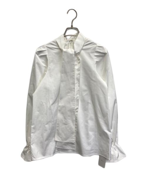 L.elu（エル）L.ELU (エル) ボウタイブラウス ホワイト サイズ:FREEの古着・服飾アイテム
