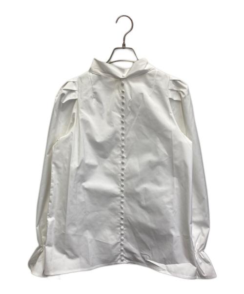 L.elu（エル）L.ELU (エル) ボウタイブラウス ホワイト サイズ:FREEの古着・服飾アイテム
