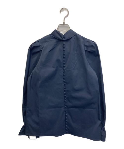 L.elu（エル）L.ELU (エル) ボウタイブラウス ネイビー サイズ:FREEの古着・服飾アイテム