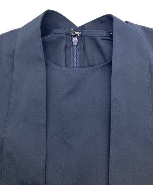 L.elu（エル）L.ELU (エル) ボウタイブラウス ネイビー サイズ:FREEの古着・服飾アイテム