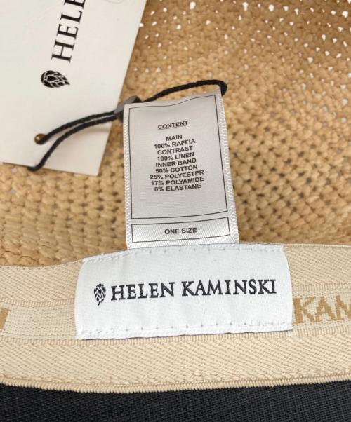 HELEN KAMINSKI（ヘレンカミンスキー）HELEN KAMINSKI (ヘレンカミンスキー) ラフィア ラウンドクラウンハット ベージュ×ブラック サイズ:1の古着・服飾アイテム