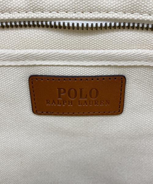 POLO RALPH LAUREN（ポロ・ラルフローレン）POLO RALPH LAUREN (ポロ・ラルフローレン) ポロべアキャンパスハンドバッグ ベージュの古着・服飾アイテム