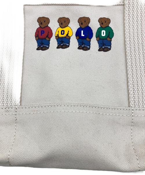 POLO RALPH LAUREN（ポロ・ラルフローレン）POLO RALPH LAUREN (ポロ・ラルフローレン) ポロべアキャンパスハンドバッグ ベージュの古着・服飾アイテム