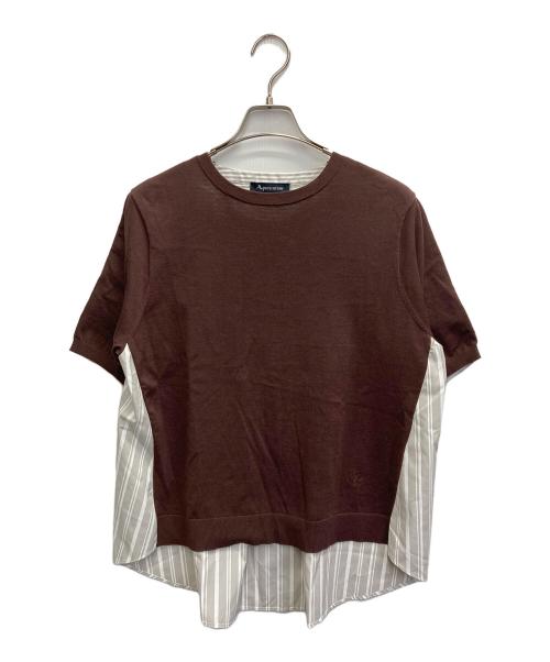 Aquascutum（アクアスキュータム）Aquascutum (アクアスキュータム) シャツコンビニット ブラウン サイズ:8の古着・服飾アイテム