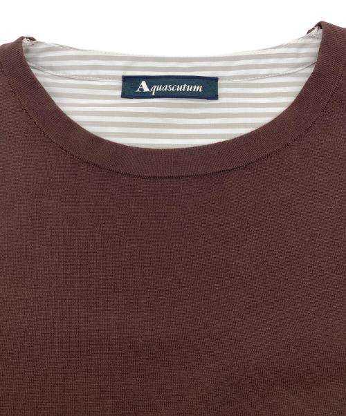 Aquascutum（アクアスキュータム）Aquascutum (アクアスキュータム) シャツコンビニット ブラウン サイズ:8の古着・服飾アイテム