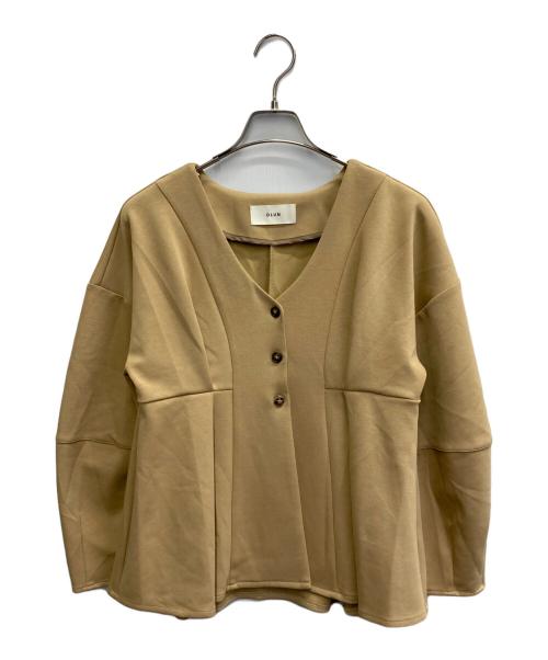 OLUN（オルン）olun (オルン) コクーンペプラムカーディガン ベージュ サイズ:Mの古着・服飾アイテム
