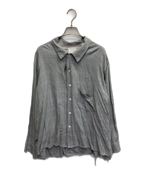 ANCELLM（アンセルム）ANCELLM (アンセルム) AGING RAYON CHECK SHIRT ブルー サイズ:SIZE1の古着・服飾アイテム