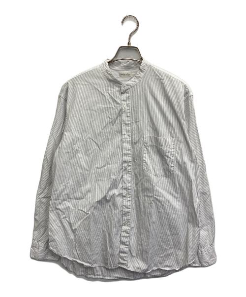 STEVEN ALAN（スティーブンアラン）STEVEN ALAN (スティーブンアラン) コットン ストライプ バンドカラー シャツ ネイビー×ホワイト サイズ:FREEの古着・服飾アイテム