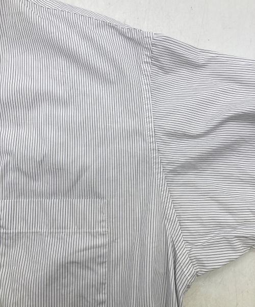 STEVEN ALAN（スティーブンアラン）STEVEN ALAN (スティーブンアラン) コットン ストライプ バンドカラー シャツ ネイビー×ホワイト サイズ:FREEの古着・服飾アイテム