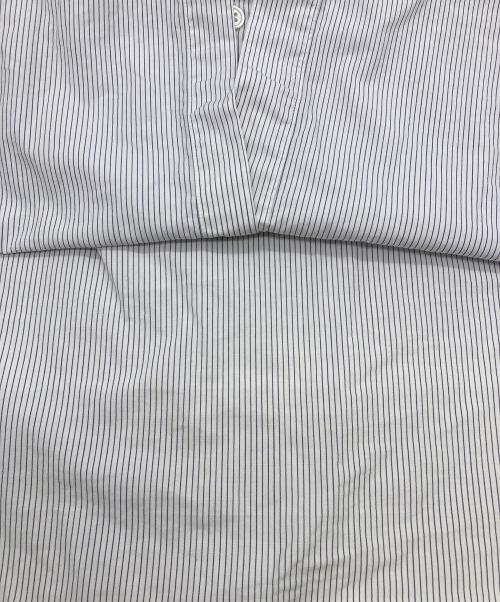 STEVEN ALAN（スティーブンアラン）STEVEN ALAN (スティーブンアラン) コットン ストライプ バンドカラー シャツ ネイビー×ホワイト サイズ:FREEの古着・服飾アイテム
