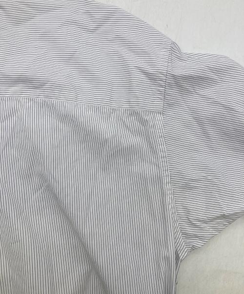 STEVEN ALAN（スティーブンアラン）STEVEN ALAN (スティーブンアラン) コットン ストライプ バンドカラー シャツ ネイビー×ホワイト サイズ:FREEの古着・服飾アイテム
