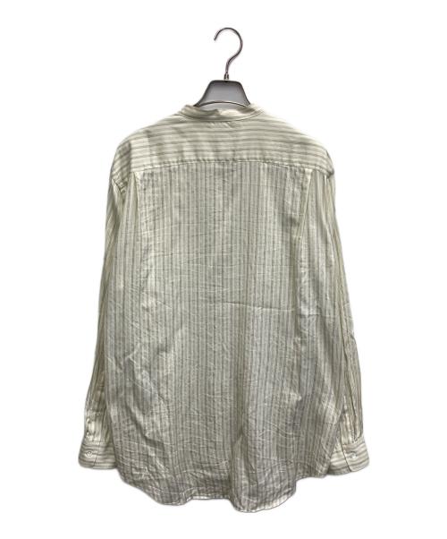 AURALEE（オーラリー）AURALEE (オーラリー) COTTON SILK STRIPE STAND COLLAR SHIRT ストライプ スタンドカラー シャツ ベージュ サイズ:SIZE4の古着・服飾アイテム