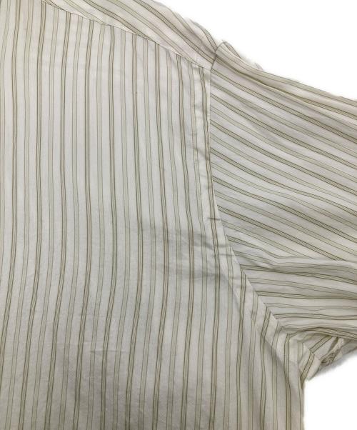 AURALEE（オーラリー）AURALEE (オーラリー) COTTON SILK STRIPE STAND COLLAR SHIRT ストライプ スタンドカラー シャツ ベージュ サイズ:SIZE4の古着・服飾アイテム