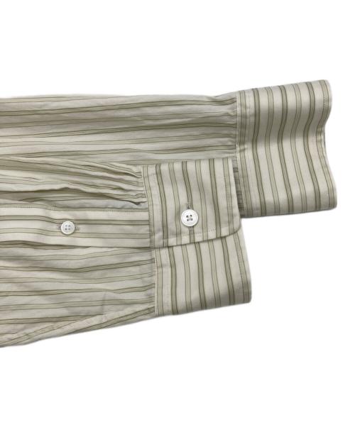 AURALEE（オーラリー）AURALEE (オーラリー) COTTON SILK STRIPE STAND COLLAR SHIRT ストライプ スタンドカラー シャツ ベージュ サイズ:SIZE4の古着・服飾アイテム