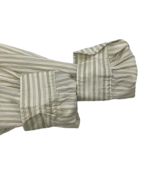 AURALEE（オーラリー）AURALEE (オーラリー) COTTON SILK STRIPE STAND COLLAR SHIRT ストライプ スタンドカラー シャツ ベージュ サイズ:SIZE4の古着・服飾アイテム