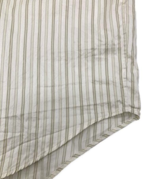 AURALEE（オーラリー）AURALEE (オーラリー) COTTON SILK STRIPE STAND COLLAR SHIRT ストライプ スタンドカラー シャツ ベージュ サイズ:SIZE4の古着・服飾アイテム