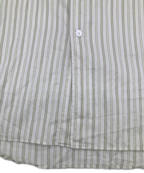 AURALEE（オーラリー）AURALEE (オーラリー) COTTON SILK STRIPE STAND COLLAR SHIRT ストライプ スタンドカラー シャツ ベージュ サイズ:SIZE4の古着・服飾アイテム