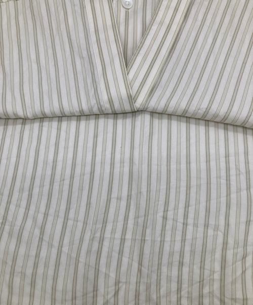 AURALEE（オーラリー）AURALEE (オーラリー) COTTON SILK STRIPE STAND COLLAR SHIRT ストライプ スタンドカラー シャツ ベージュ サイズ:SIZE4の古着・服飾アイテム