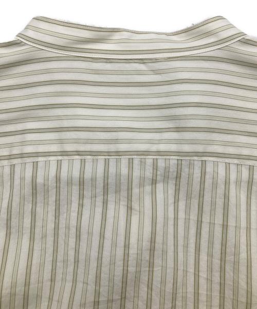 AURALEE（オーラリー）AURALEE (オーラリー) COTTON SILK STRIPE STAND COLLAR SHIRT ストライプ スタンドカラー シャツ ベージュ サイズ:SIZE4の古着・服飾アイテム