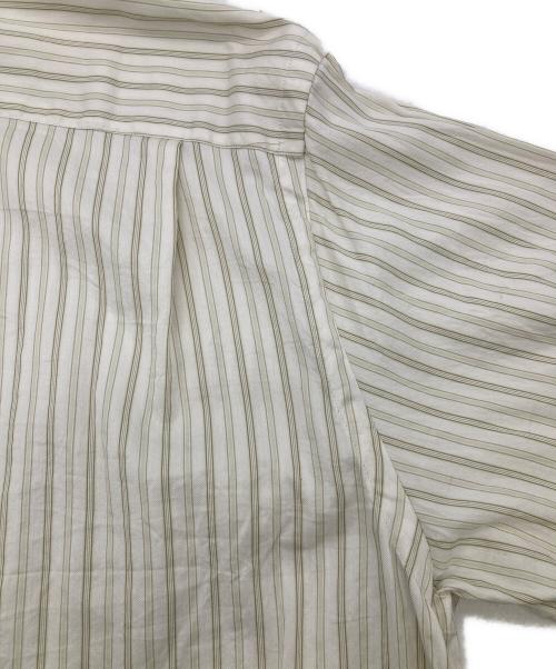 AURALEE（オーラリー）AURALEE (オーラリー) COTTON SILK STRIPE STAND COLLAR SHIRT ストライプ スタンドカラー シャツ ベージュ サイズ:SIZE4の古着・服飾アイテム