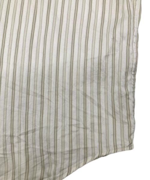 AURALEE（オーラリー）AURALEE (オーラリー) COTTON SILK STRIPE STAND COLLAR SHIRT ストライプ スタンドカラー シャツ ベージュ サイズ:SIZE4の古着・服飾アイテム