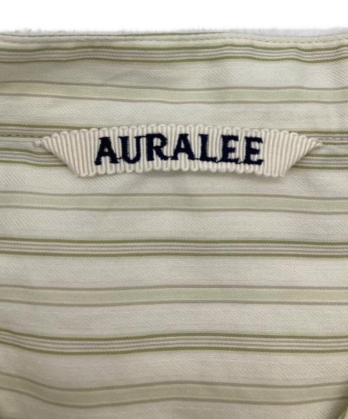 AURALEE（オーラリー）AURALEE (オーラリー) COTTON SILK STRIPE STAND COLLAR SHIRT ストライプ スタンドカラー シャツ ベージュ サイズ:SIZE4の古着・服飾アイテム