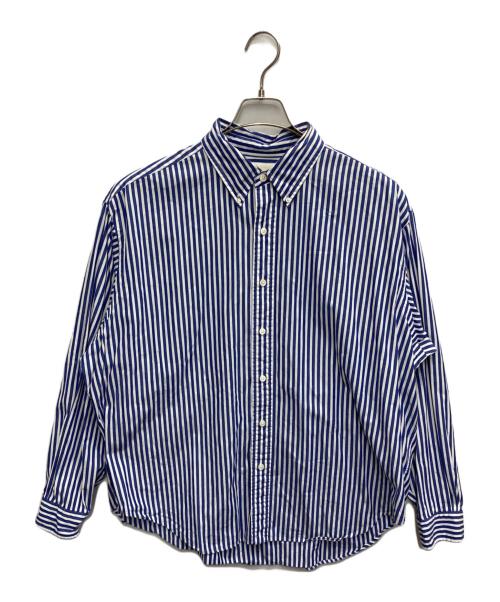THE SHINZONE（ザ シンゾーン）THE SHINZONE (ザ シンゾーン) STRIPE DADDY SHIRT ストライプダディシャツ ブルー サイズ:RSの古着・服飾アイテム