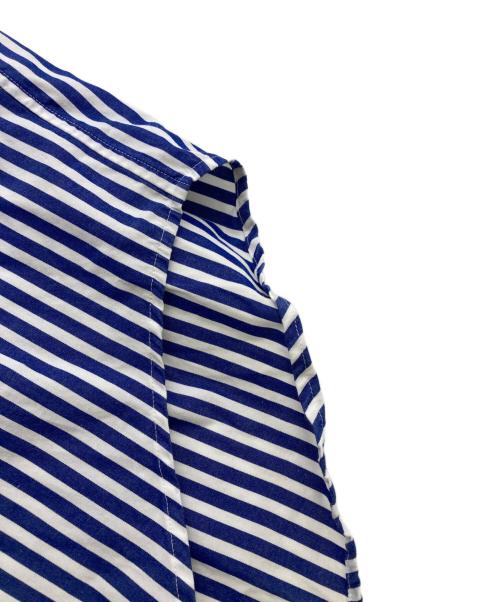 THE SHINZONE（ザ シンゾーン）THE SHINZONE (ザ シンゾーン) STRIPE DADDY SHIRT ストライプダディシャツ ブルー サイズ:RSの古着・服飾アイテム