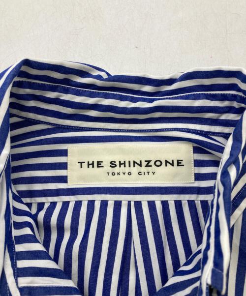 THE SHINZONE（ザ シンゾーン）THE SHINZONE (ザ シンゾーン) STRIPE DADDY SHIRT ストライプダディシャツ ブルー サイズ:RSの古着・服飾アイテム