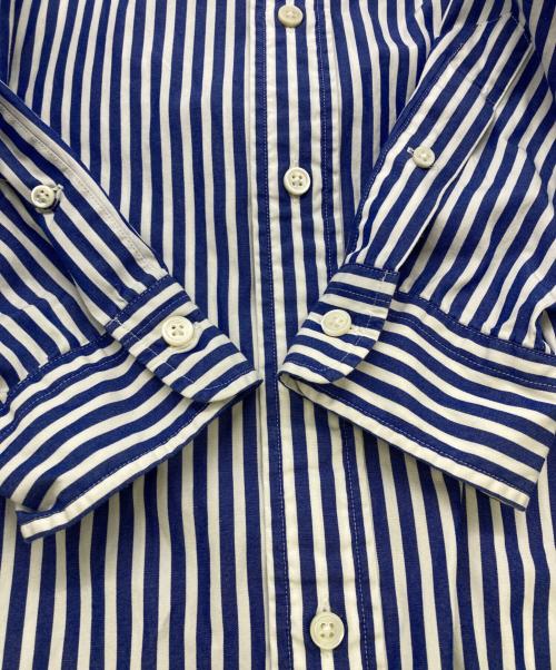 THE SHINZONE（ザ シンゾーン）THE SHINZONE (ザ シンゾーン) STRIPE DADDY SHIRT ストライプダディシャツ ブルー サイズ:RSの古着・服飾アイテム