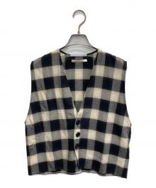 CristaSeya（クリスタセヤ）の古着「26SS Button down vest」｜ベージュ×ブラック