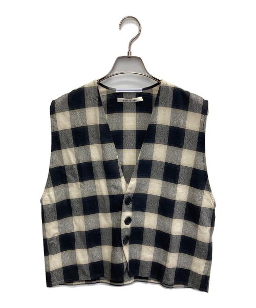 CristaSeya（クリスタセヤ）Cristaseya (クリスタセヤ) 26SS Button down vest ベージュ×ブラック サイズ:Lの古着・服飾アイテム