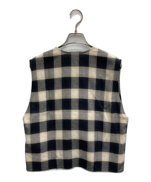 CristaSeya（クリスタセヤ）Cristaseya (クリスタセヤ) 26SS Button down vest ベージュ×ブラック サイズ:Lの古着・服飾アイテム