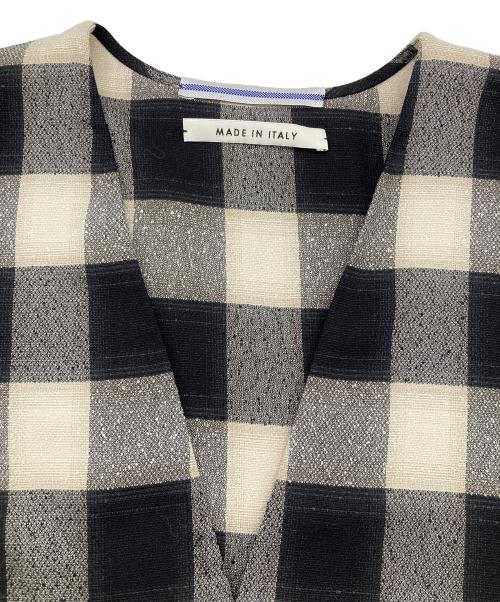 CristaSeya（クリスタセヤ）Cristaseya (クリスタセヤ) 26SS Button down vest ベージュ×ブラック サイズ:Lの古着・服飾アイテム
