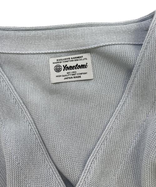 Yonetomi（ヨネトミ）Yonetomi (ヨネトミ) GIMA COTTON KNIT CARDIGAN ブルー サイズ:3の古着・服飾アイテム