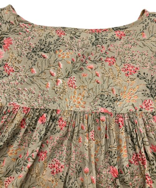 SOIL（ソイル）SOIL (ソイル) シルクコットン花柄ブラウス グレー サイズ:SIZE1の古着・服飾アイテム